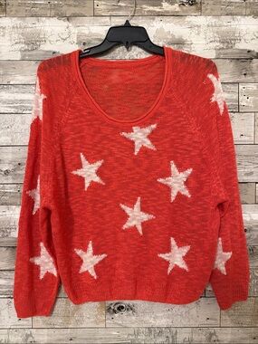 Red Star Print Women's Sweater